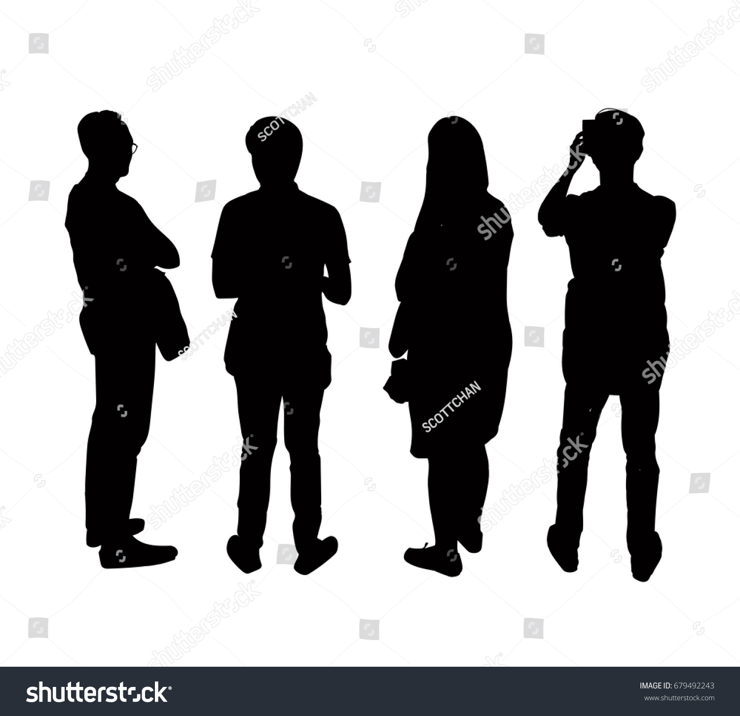 Silhouettes people from the back, eps, vector - Royalty Free Stock ...