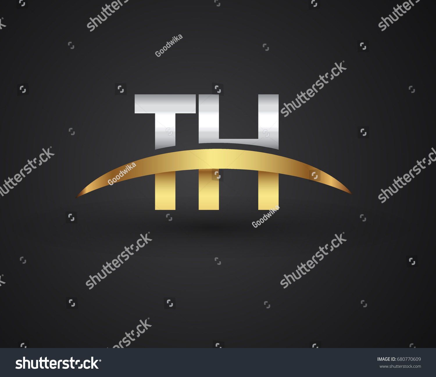 th-initial-logo-company-name-colored-gold-and-royalty-free-stock