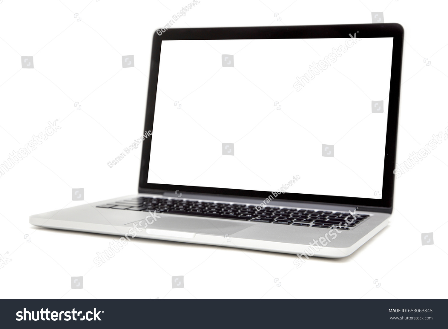 Modern laptop isolated on the white background #683063848