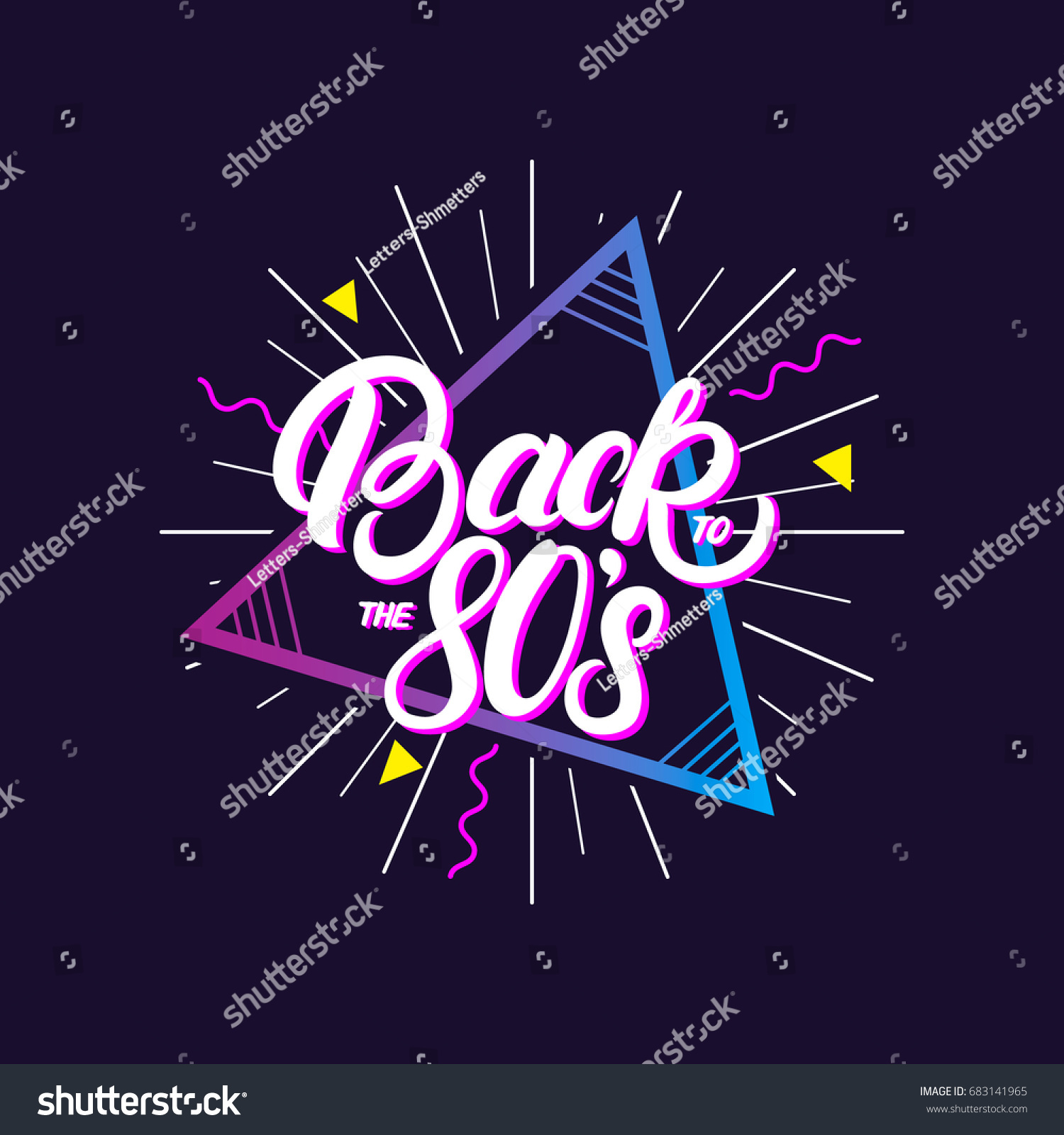 Back to the 80's hand written lettering poster. - Royalty Free Stock ...