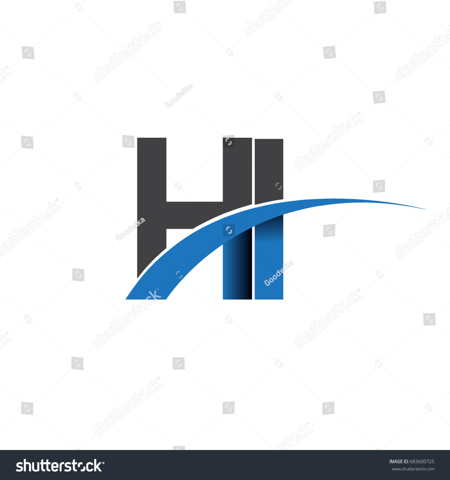 initial letter HI logotype company name colored - Royalty Free Stock ...