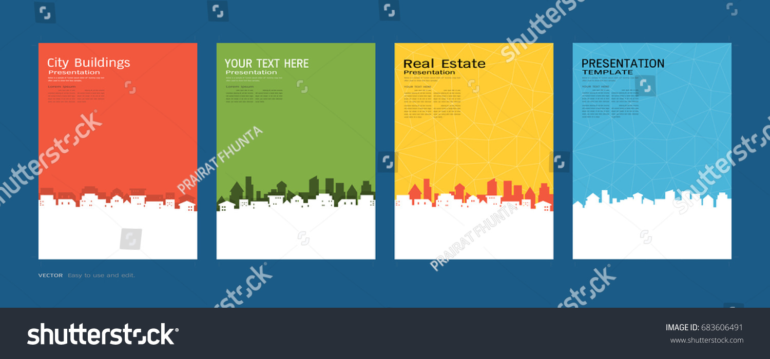 Minimal covers design set, City buildings and real estate concept, Inspiration for your design all media, Easy to use and edit by add your own logo, images, and text, whatever you want. #683606491