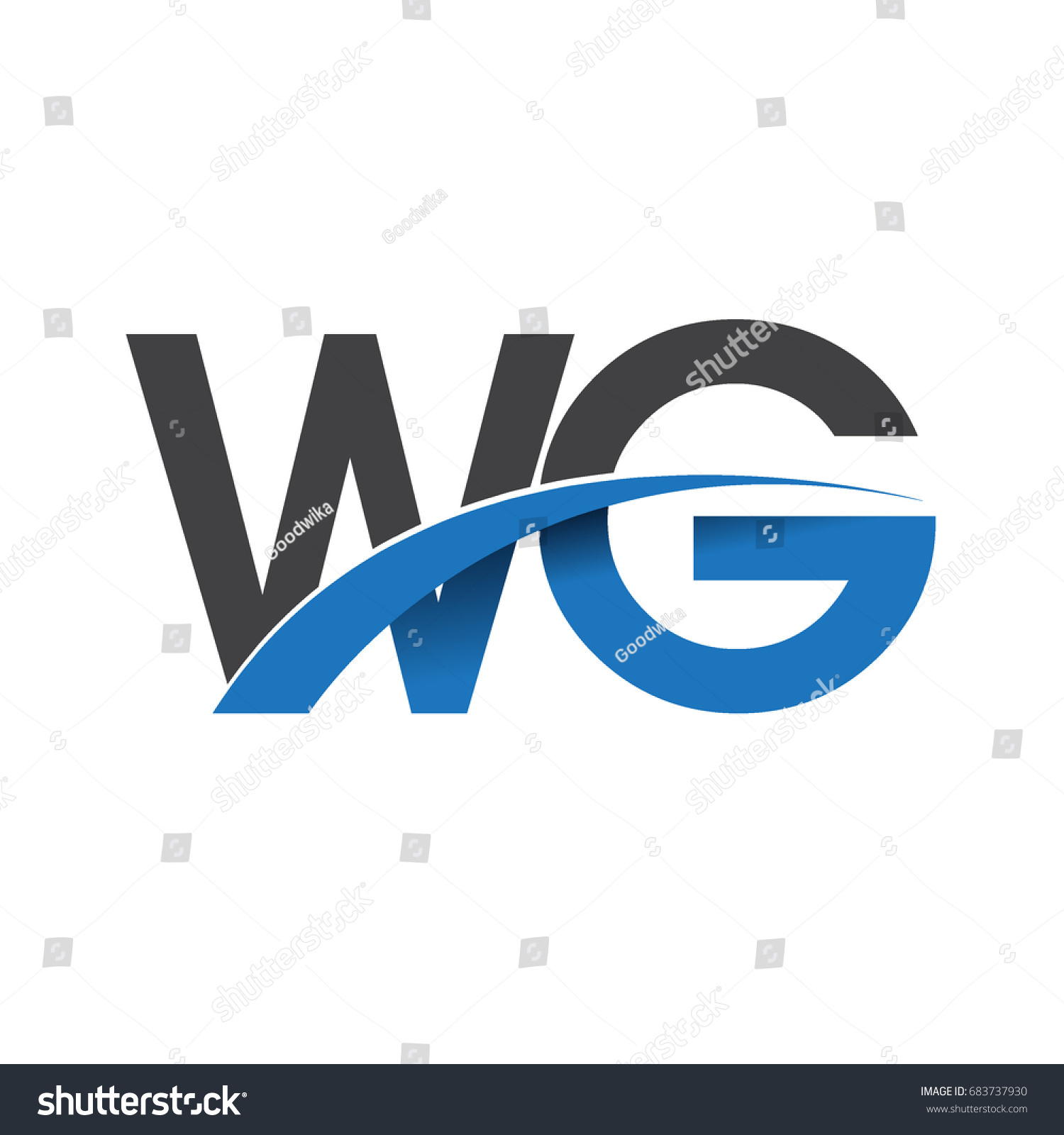 initial letter WG logotype company name colored - Royalty Free Stock ...