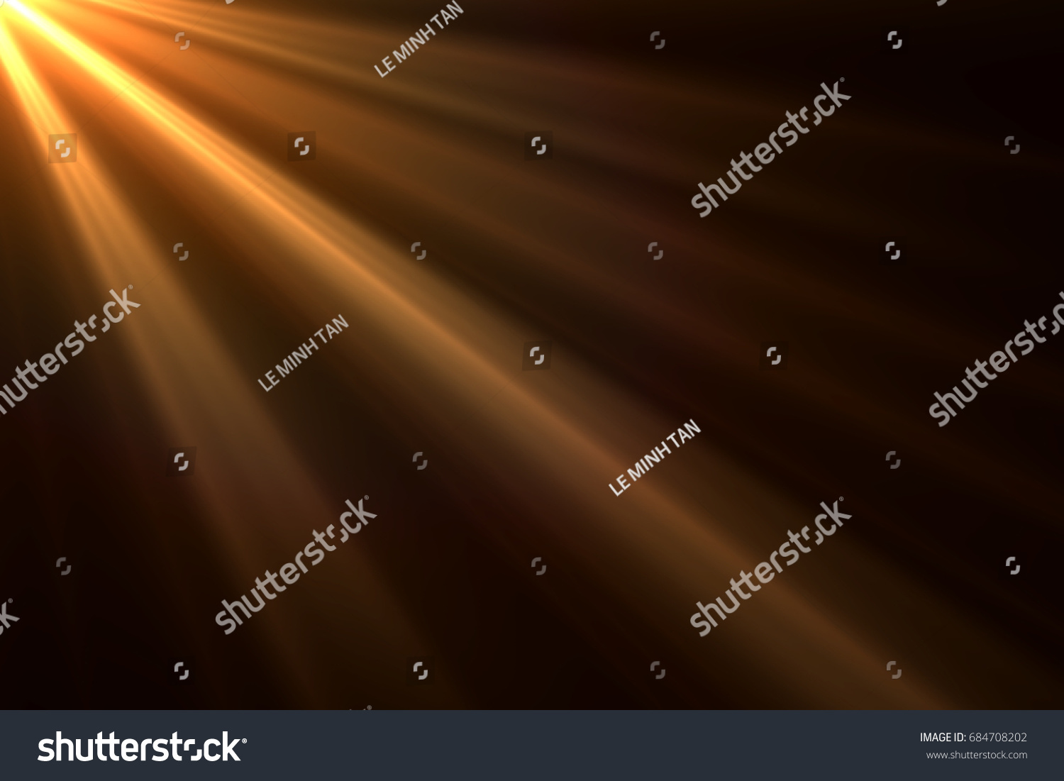 Sun rays light isolated on black background for overlay design #684708202