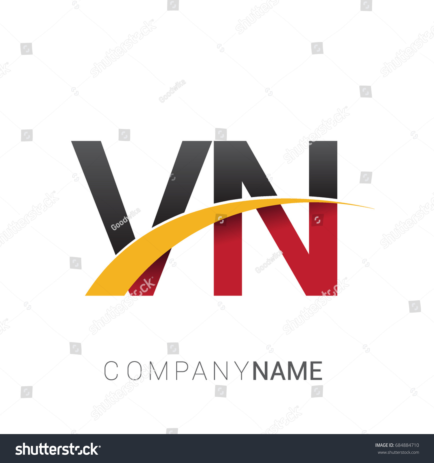 initial letter VN logotype company name colored - Royalty Free Stock ...