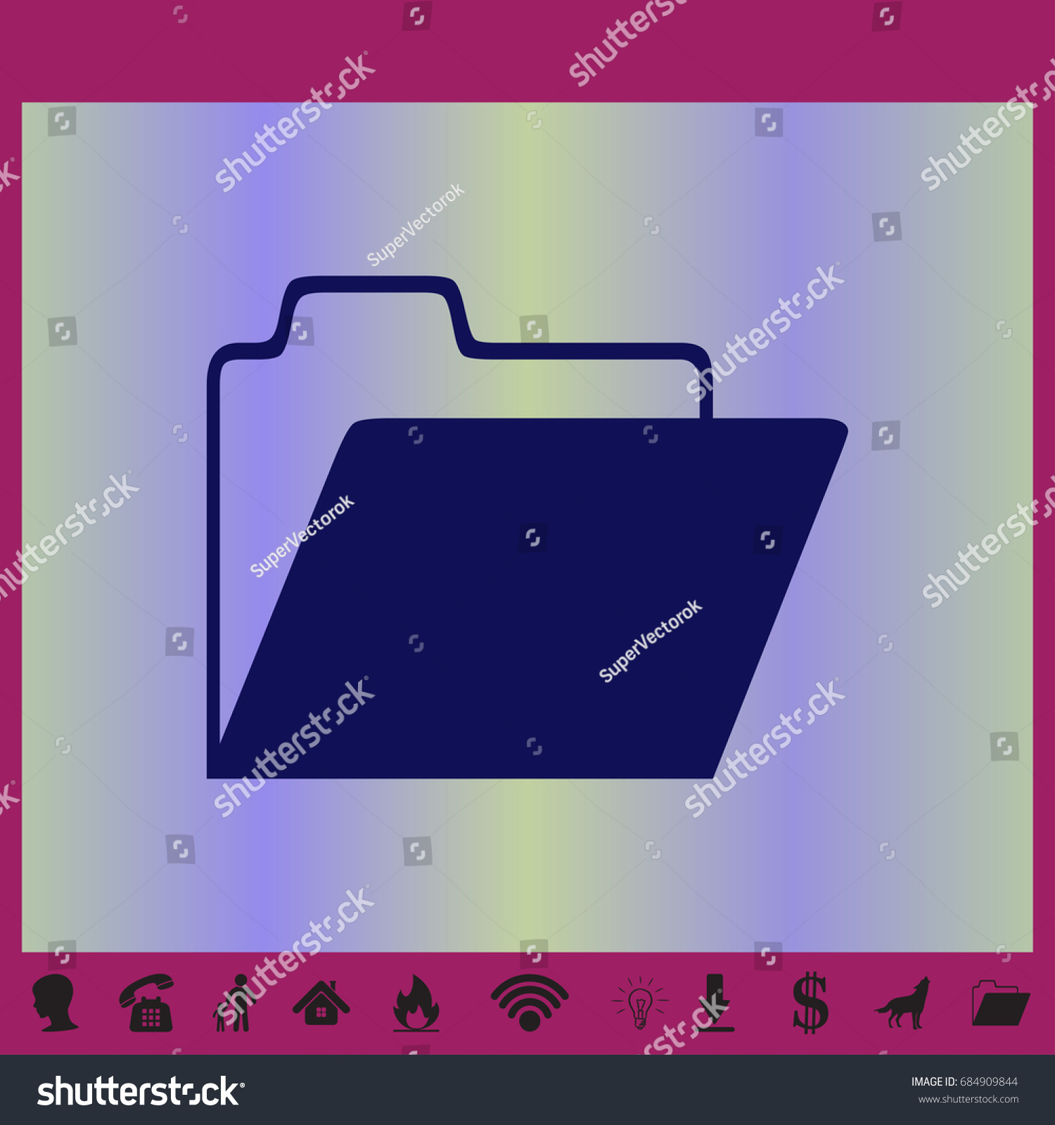 Folder Icon in trendy flat style, for your web - Royalty Free Stock ...