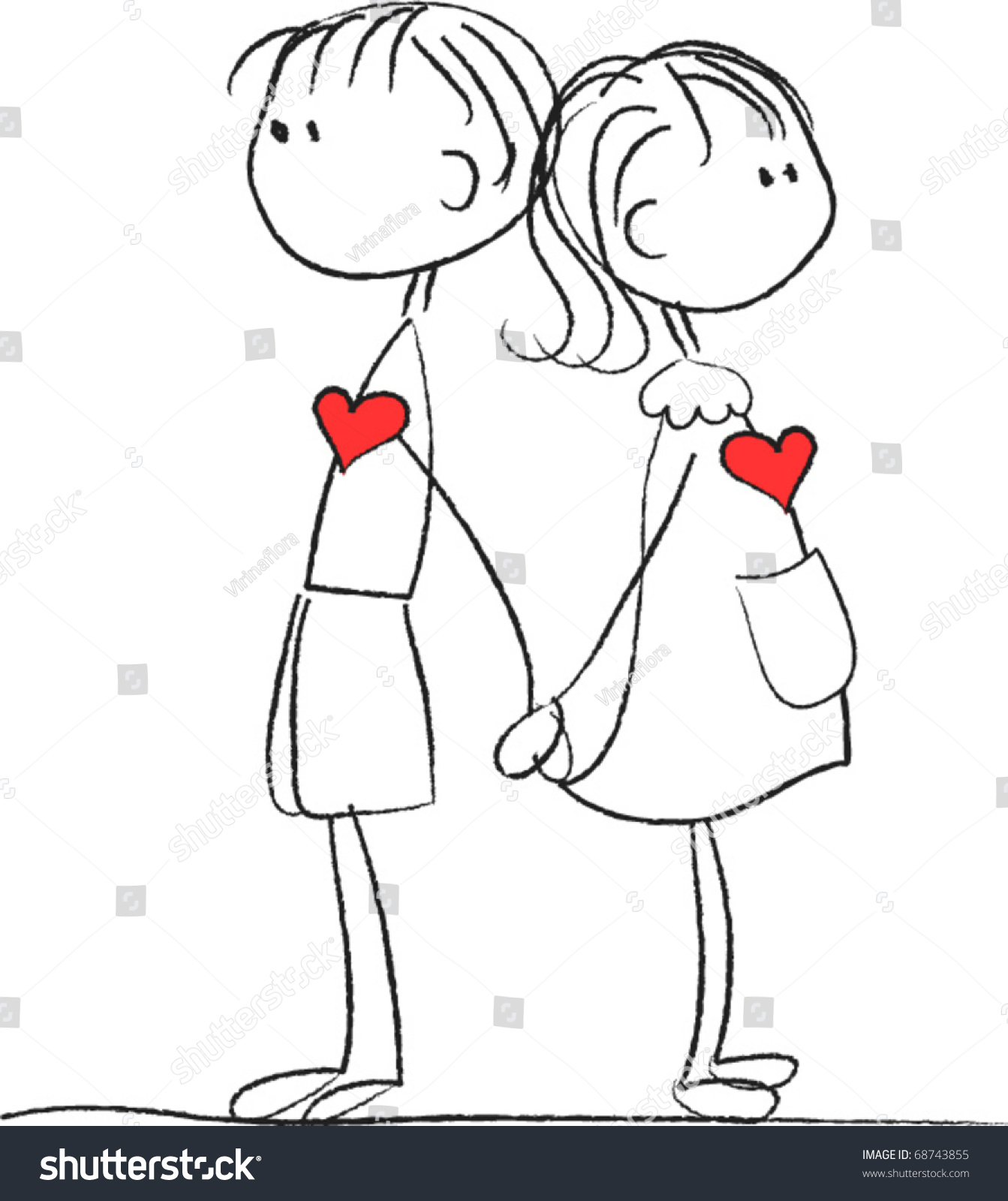 Love Boy And Girl Holding Hands Eps10 Vector Royalty Free Stock Vector Avopix Com