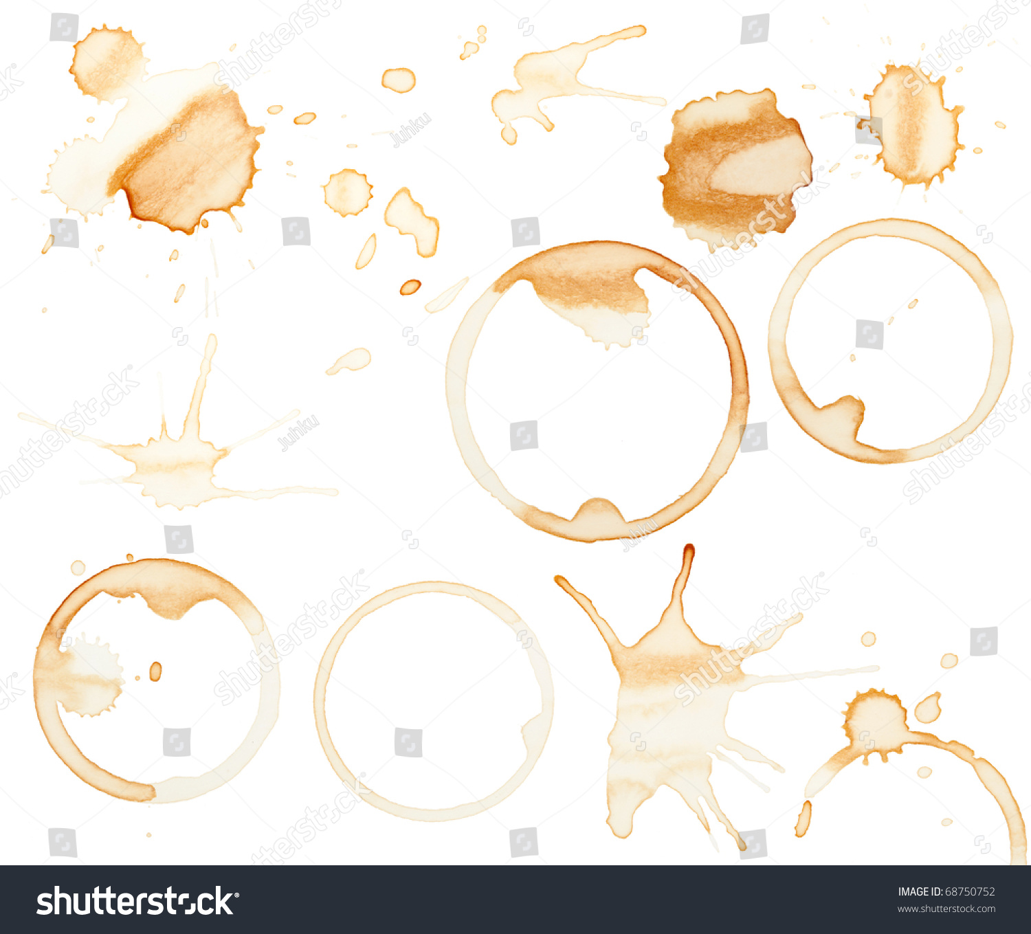 Coffee stains and splatters design pack #68750752