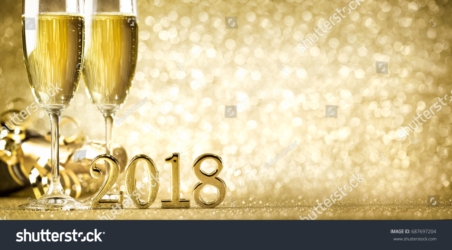 New years eve celebration background with champagne #687697204