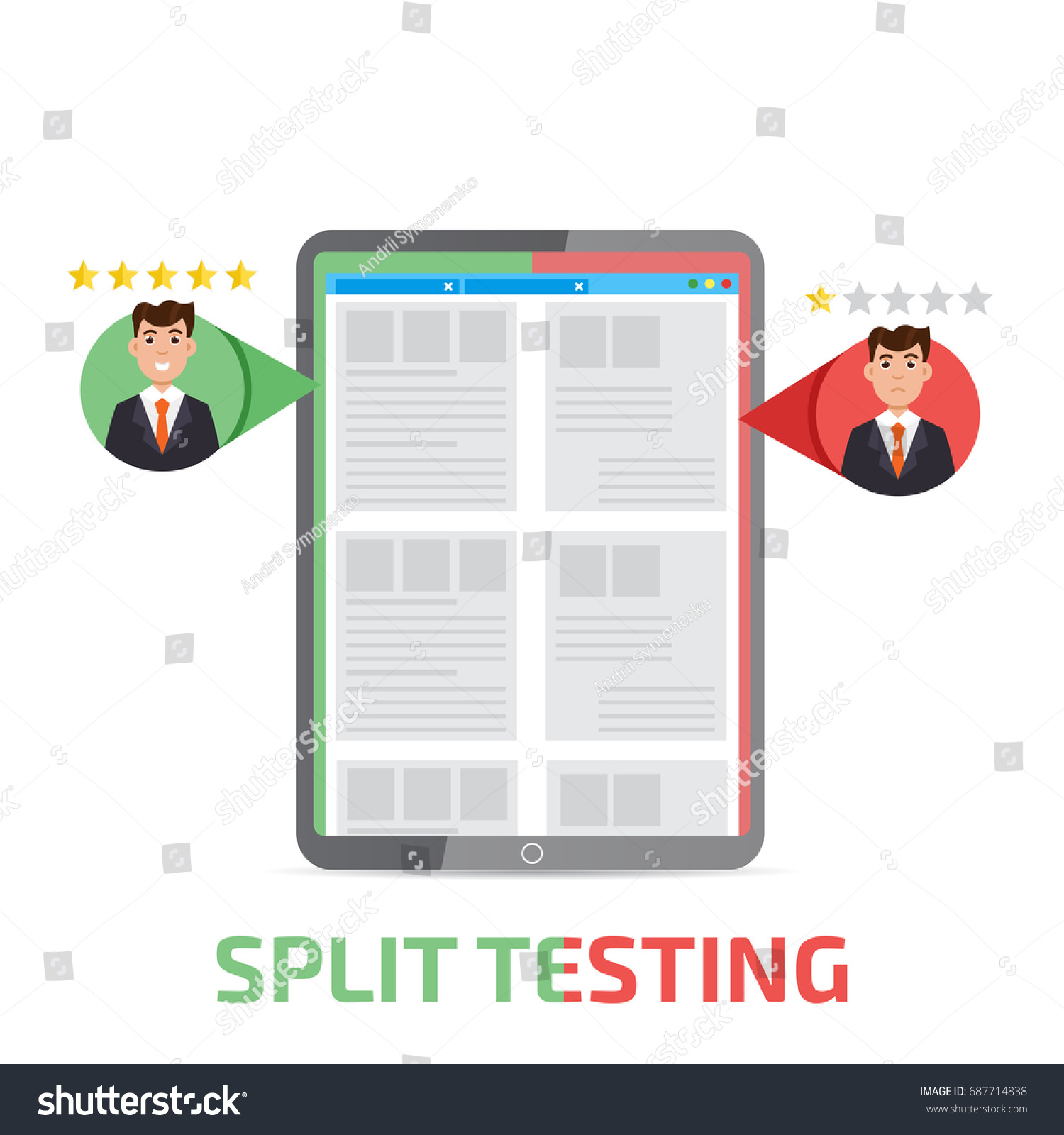 A-B Comparison. Split Testing. Concept With - Royalty Free Stock Vector ...