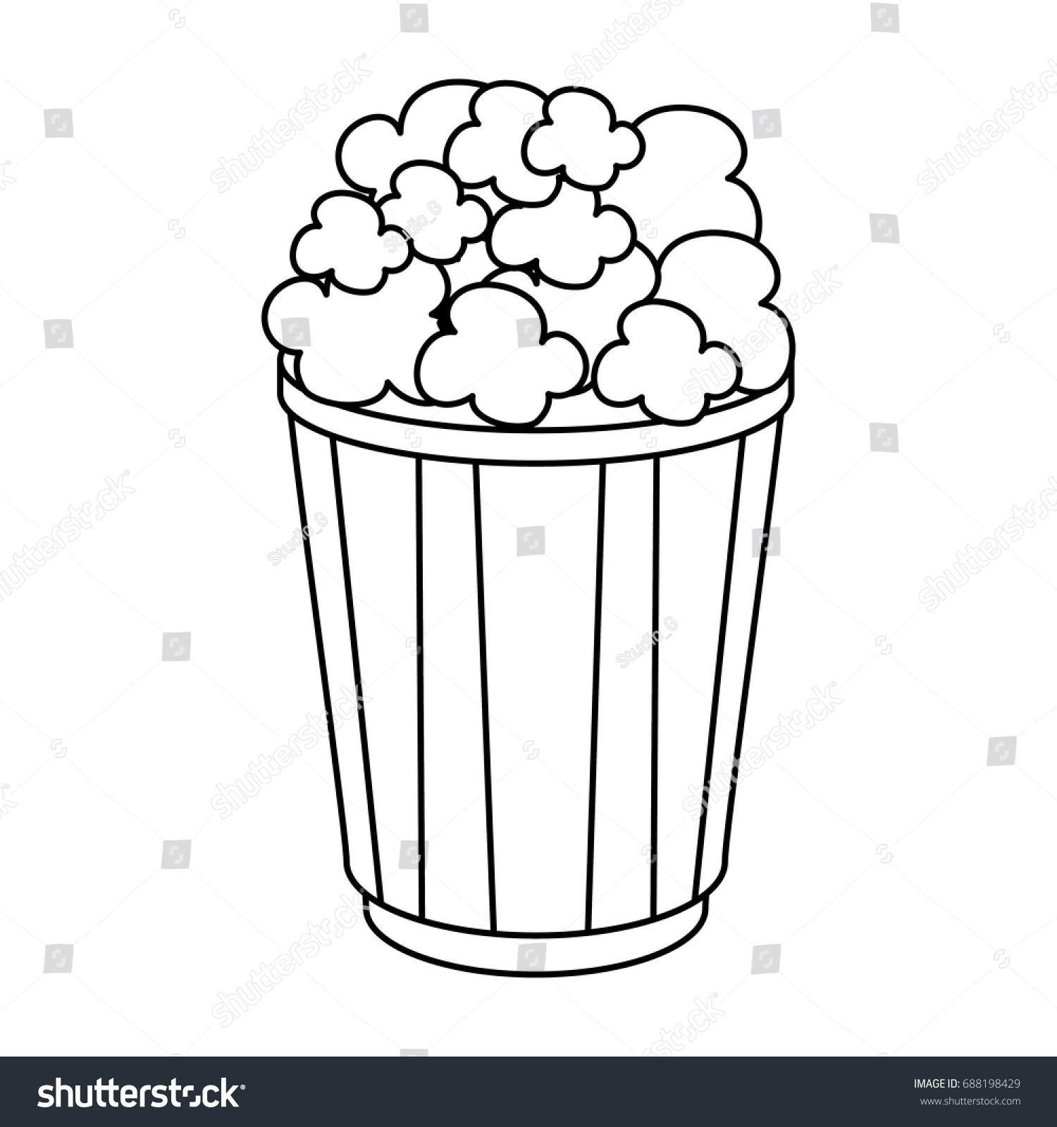 pop corn bucket design - Royalty Free Stock Vector 688198429 - Avopix.com