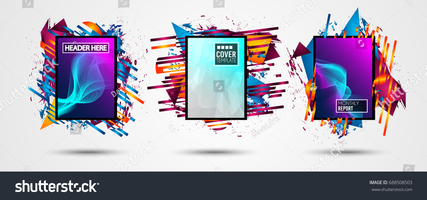 Futuristic Frame Art Design with Abstract shapes and drops of colors behind the space for text. Modern Artistic flyer or party thai background. #688508503