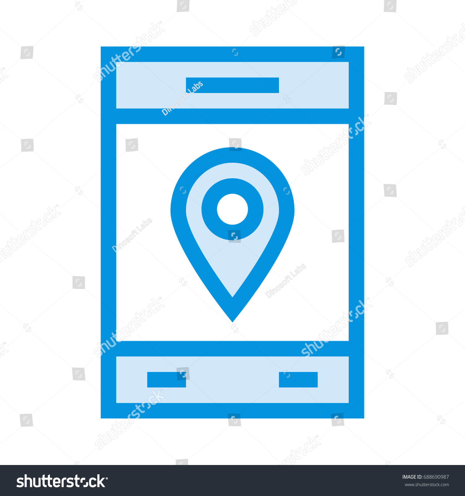 Mobile map - Royalty Free Stock Vector 688690987 - Avopix.com