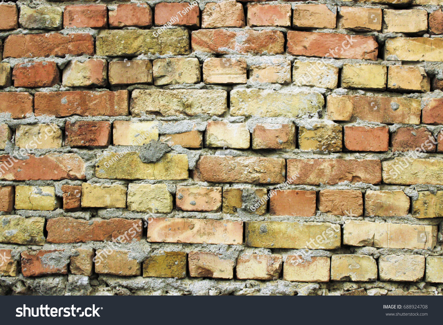 Colored brick wall #688924708