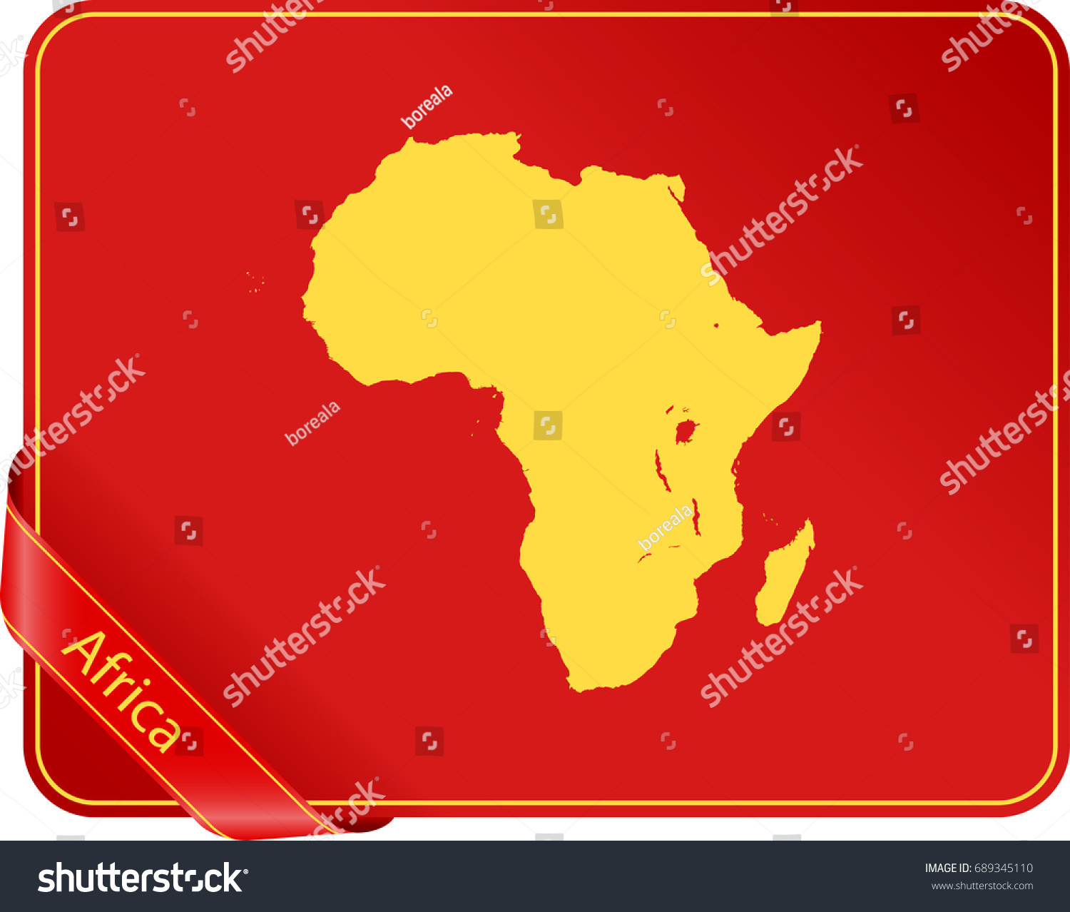 Map Of Africa Royalty Free Stock Vector 689345110 2029
