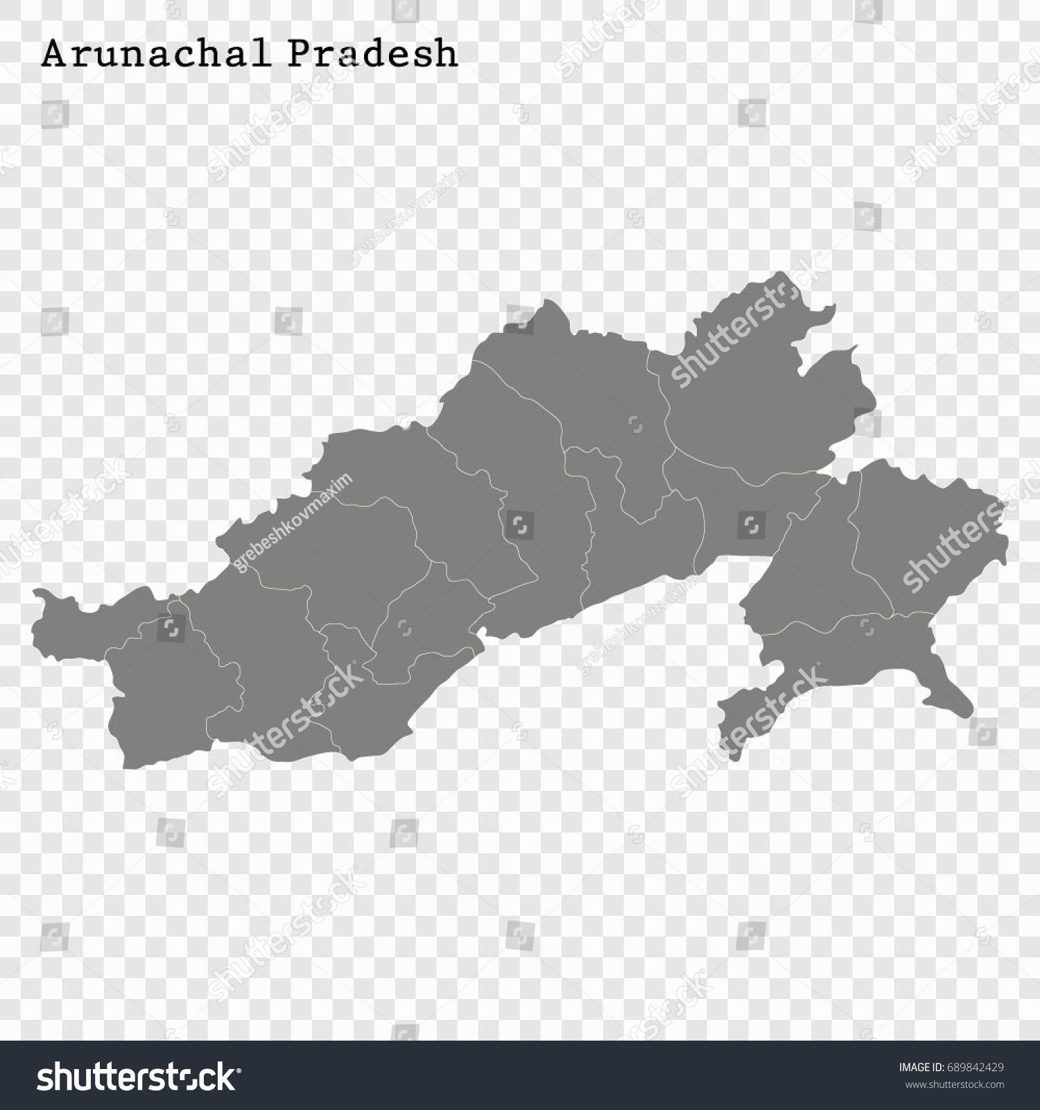 High Quality map of Arunachal Pradesh is a state - Royalty Free Stock ...