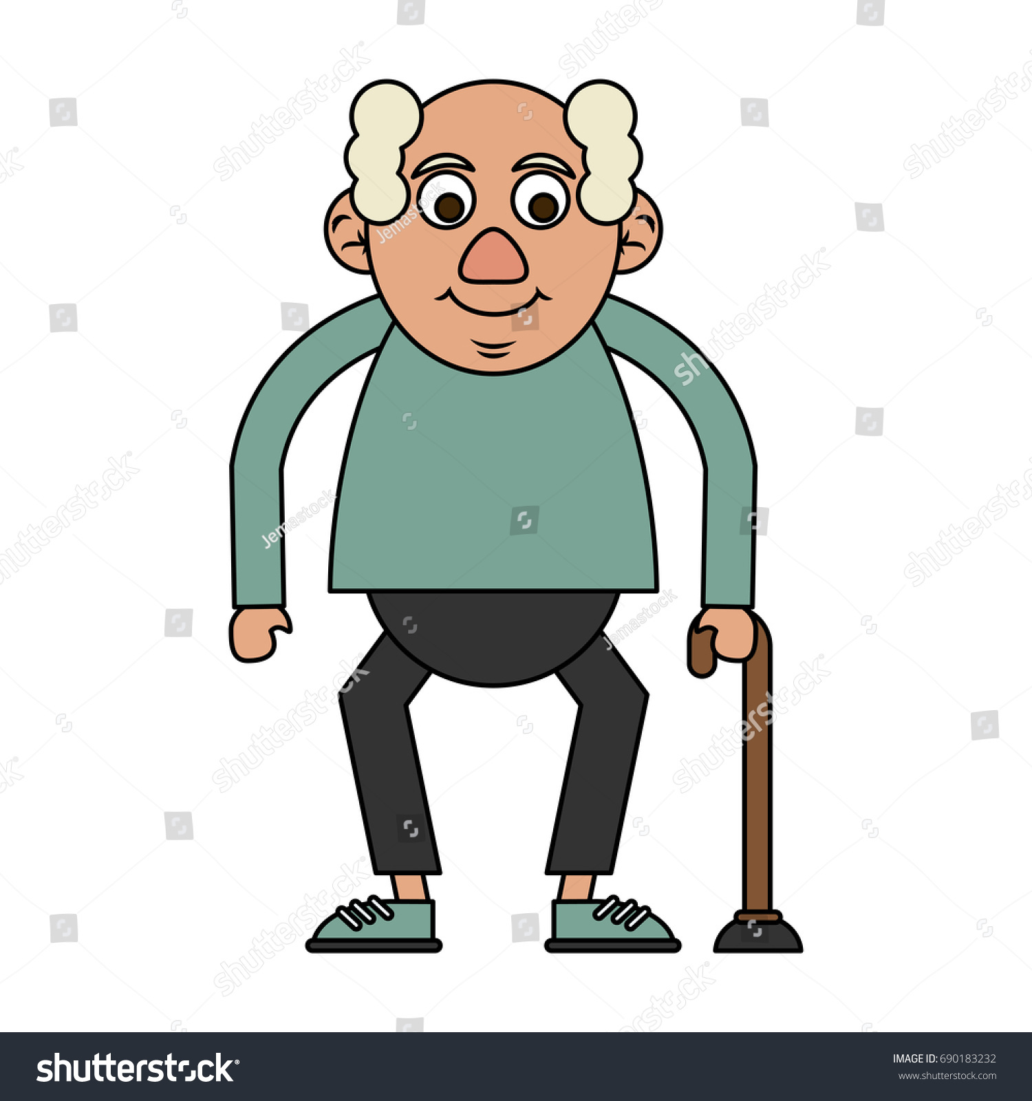 cute elderly person icon image - Royalty Free Stock Vector 690183232 ...