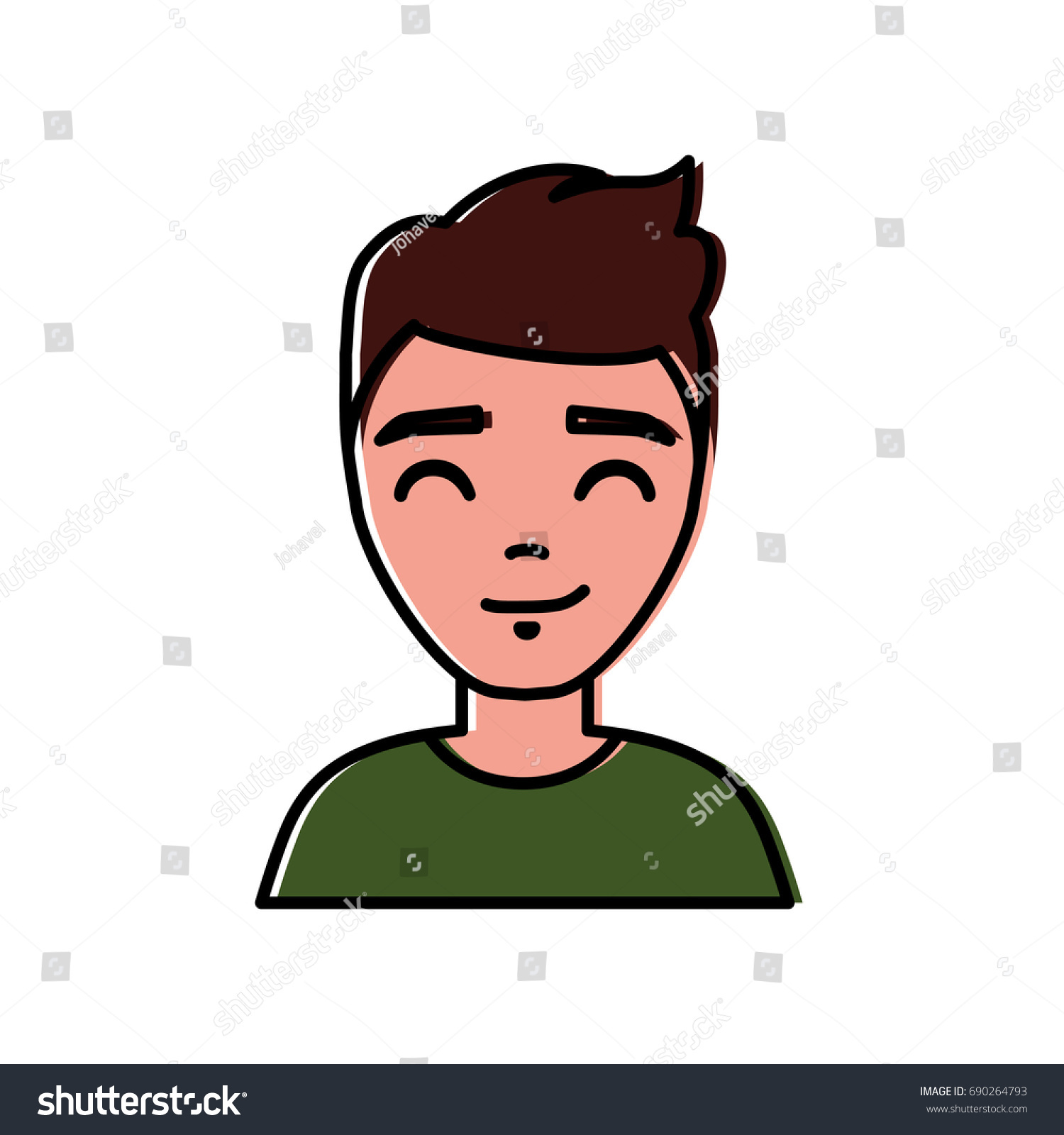 cartoon man icon - Royalty Free Stock Vector 690264793 - Avopix.com