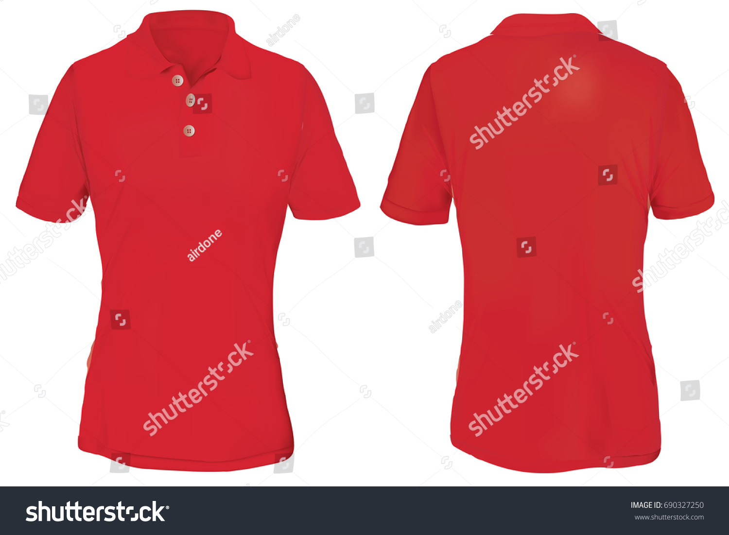 Red Polo Shirt Template for Woman #690327250