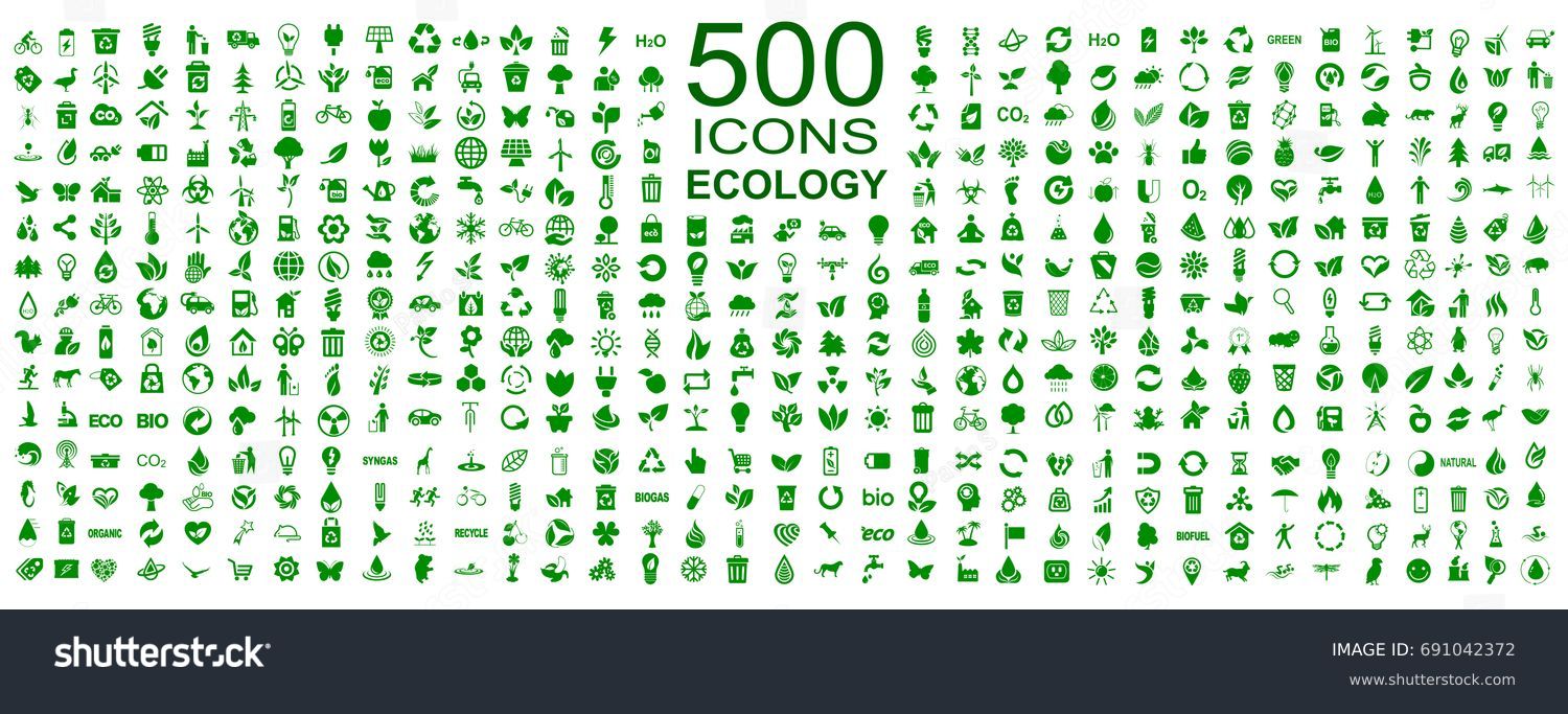 Set of 500 ecology icons – stock vector #691042372