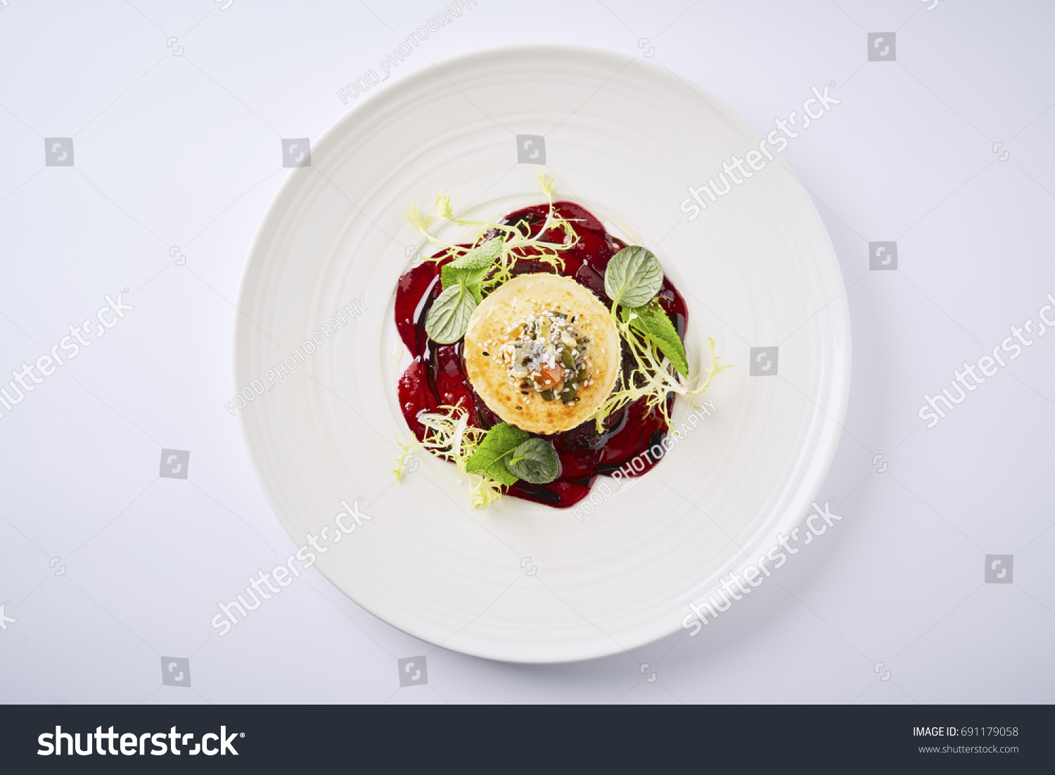 Beautiful and tasty food on a plate #691179058