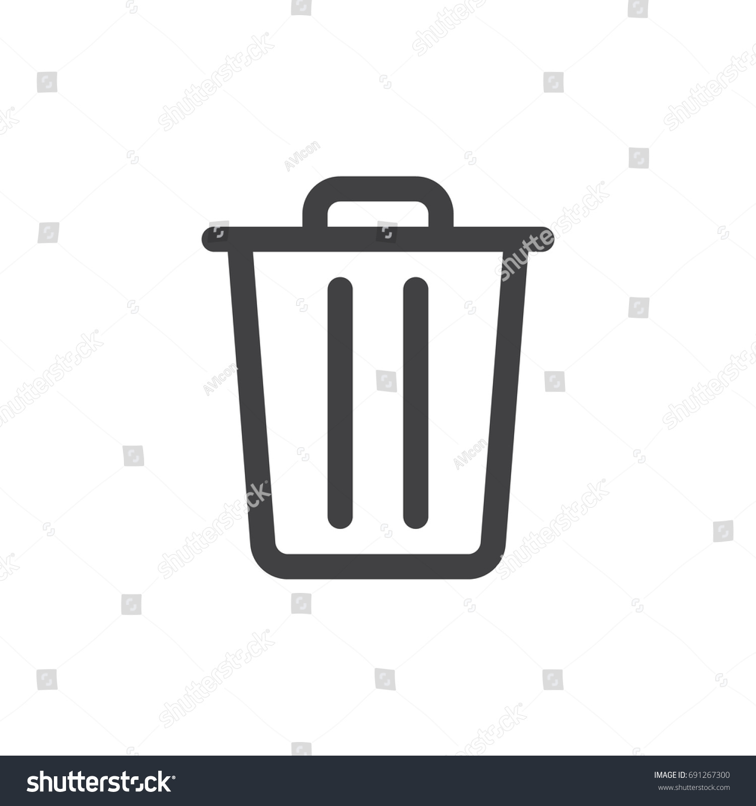 Trash bin line simple icon, outline vector sign, linear style pictogram isolated on white. Delete symbol, logo illustration. Editable stroke. Pixel perfect vector graphics #691267300