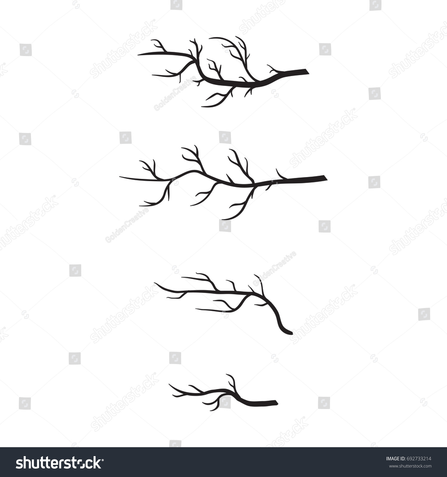 twig silhouette vector - Royalty Free Stock Vector 692733214 - Avopix.com