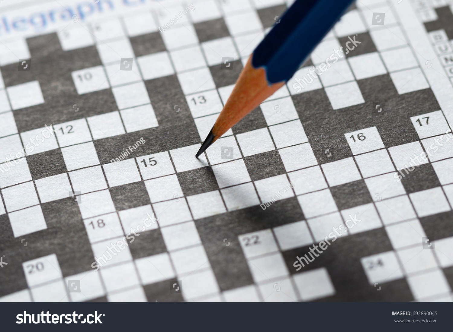 Crossword Puzzle and Pencil #692890045