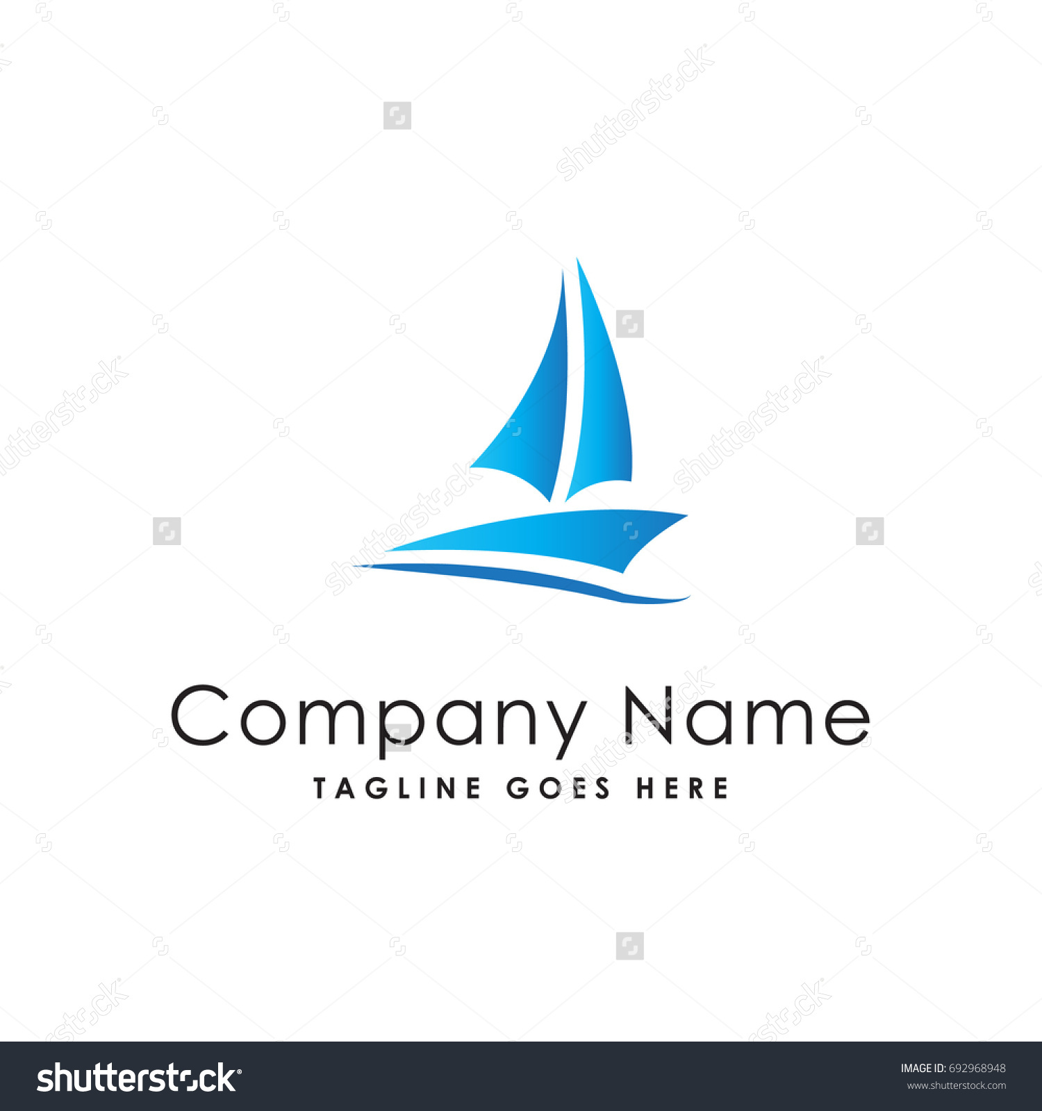 boat blue logo template - Royalty Free Stock Vector 692968948 - Avopix.com