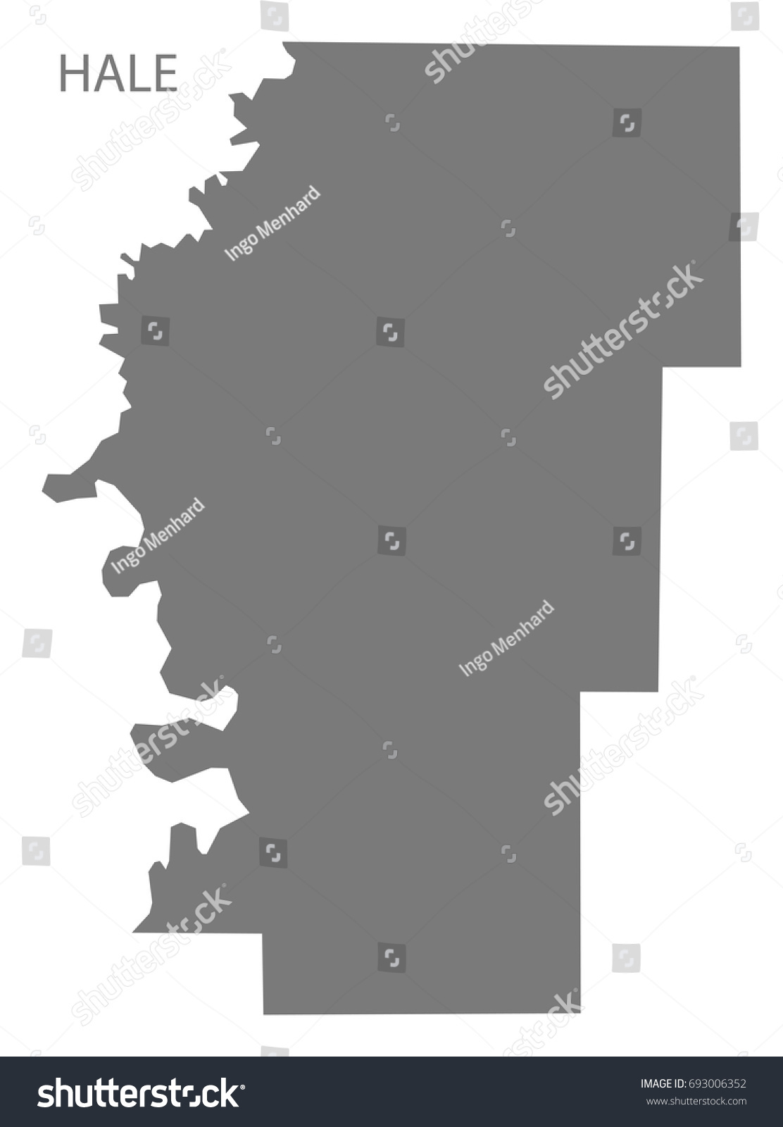 Hale County Map Of Alabama Usa Grey Illustration Royalty Free Stock Vector 693006352 5917