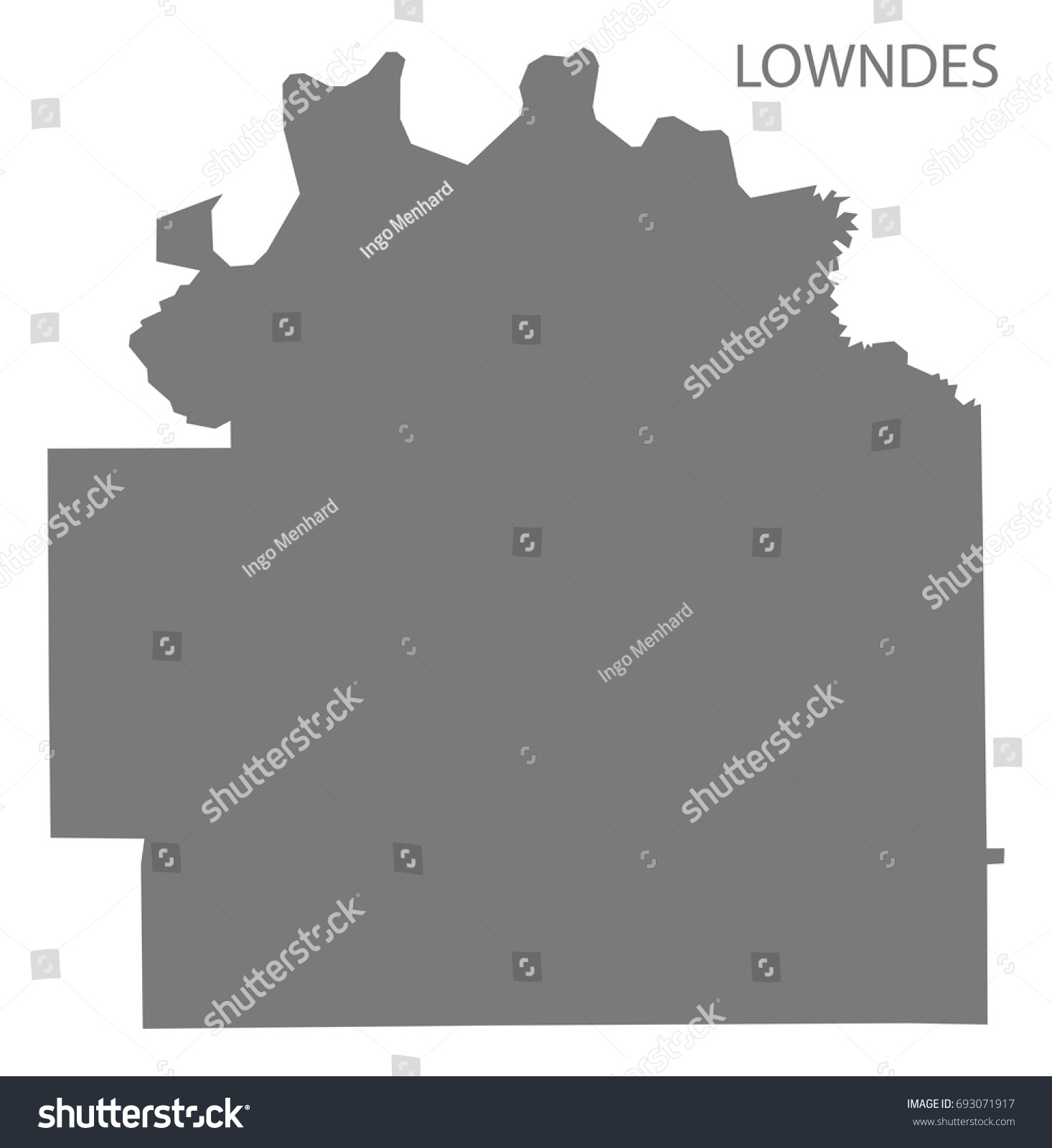 Lowndes County Map Of Alabama Usa Grey Royalty Free Stock Vector 693071917 0413