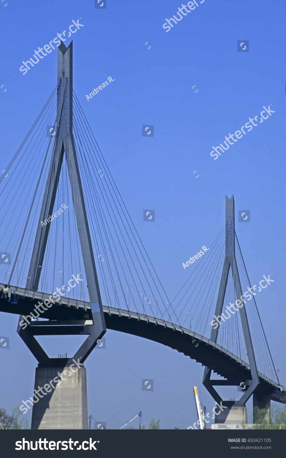 Koehlbrand Bridge, bridge pillar, Hamburg, Germany, Europe #693421105
