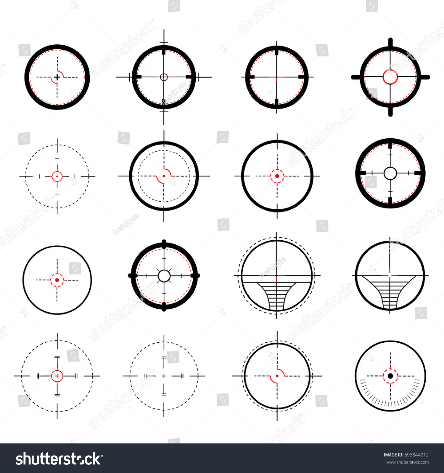 A set of sights, sniper purposes. Icons symbols - Royalty Free Stock ...