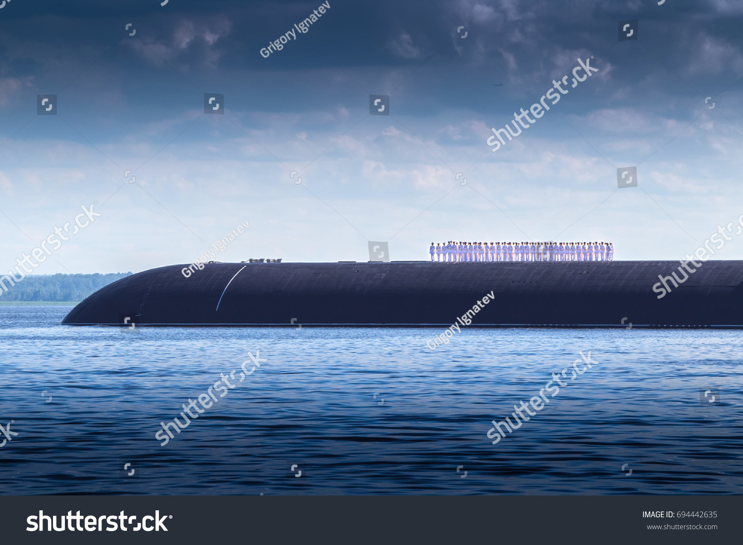 Submarine. Parade of naval officers. Nuclear - Royalty Free Stock Photo ...