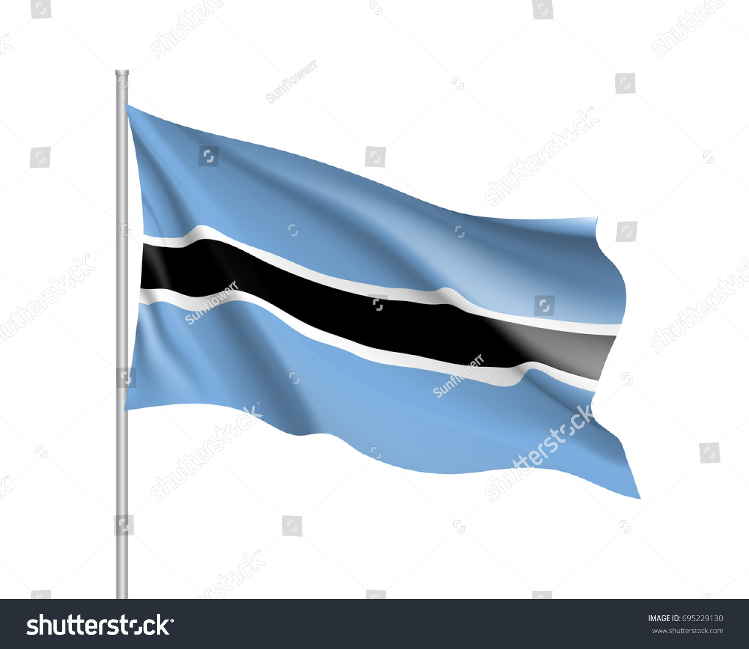 Botswana Flag. Illustration Of African Country - Royalty Free Stock ...