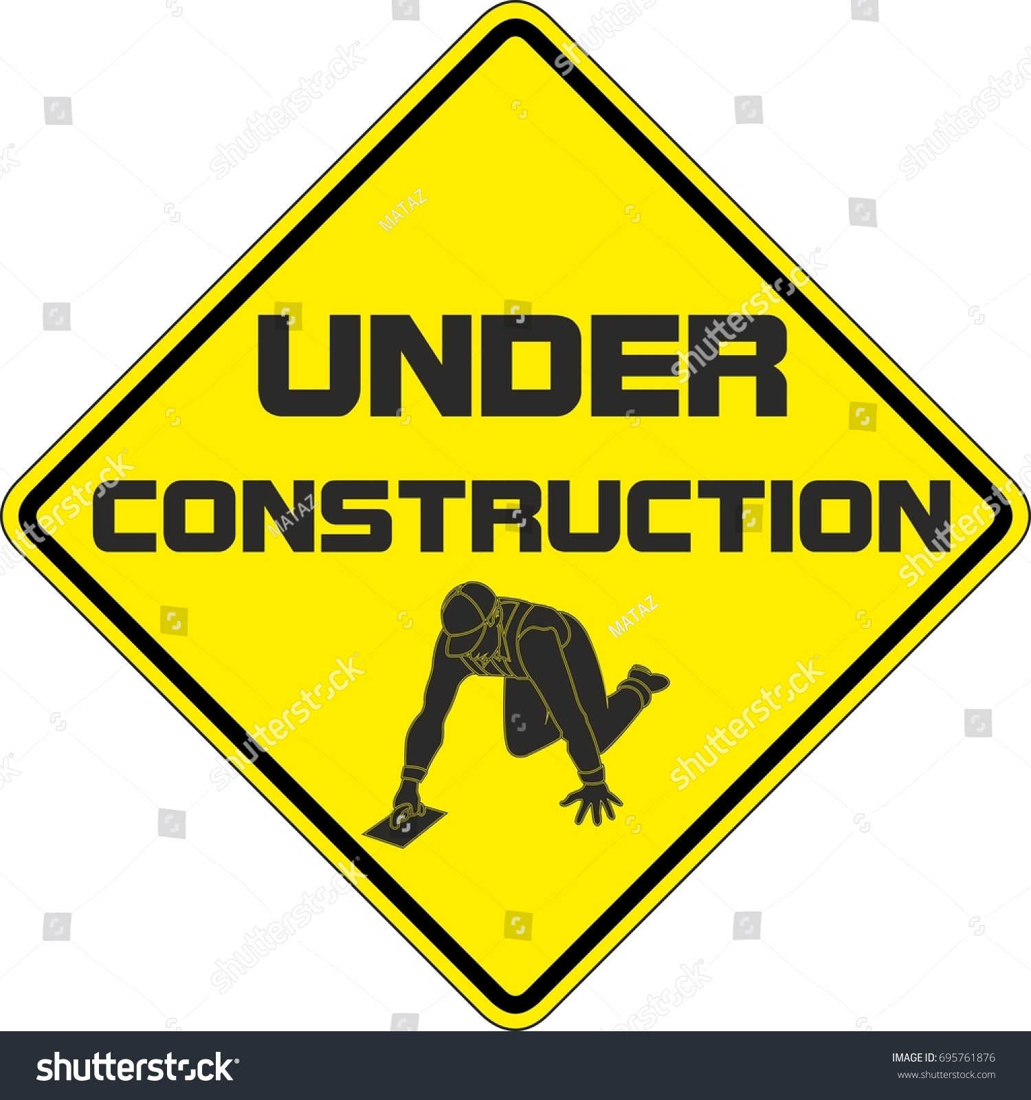 Under construction sign symbol - Royalty Free Stock Photo 695761876 ...