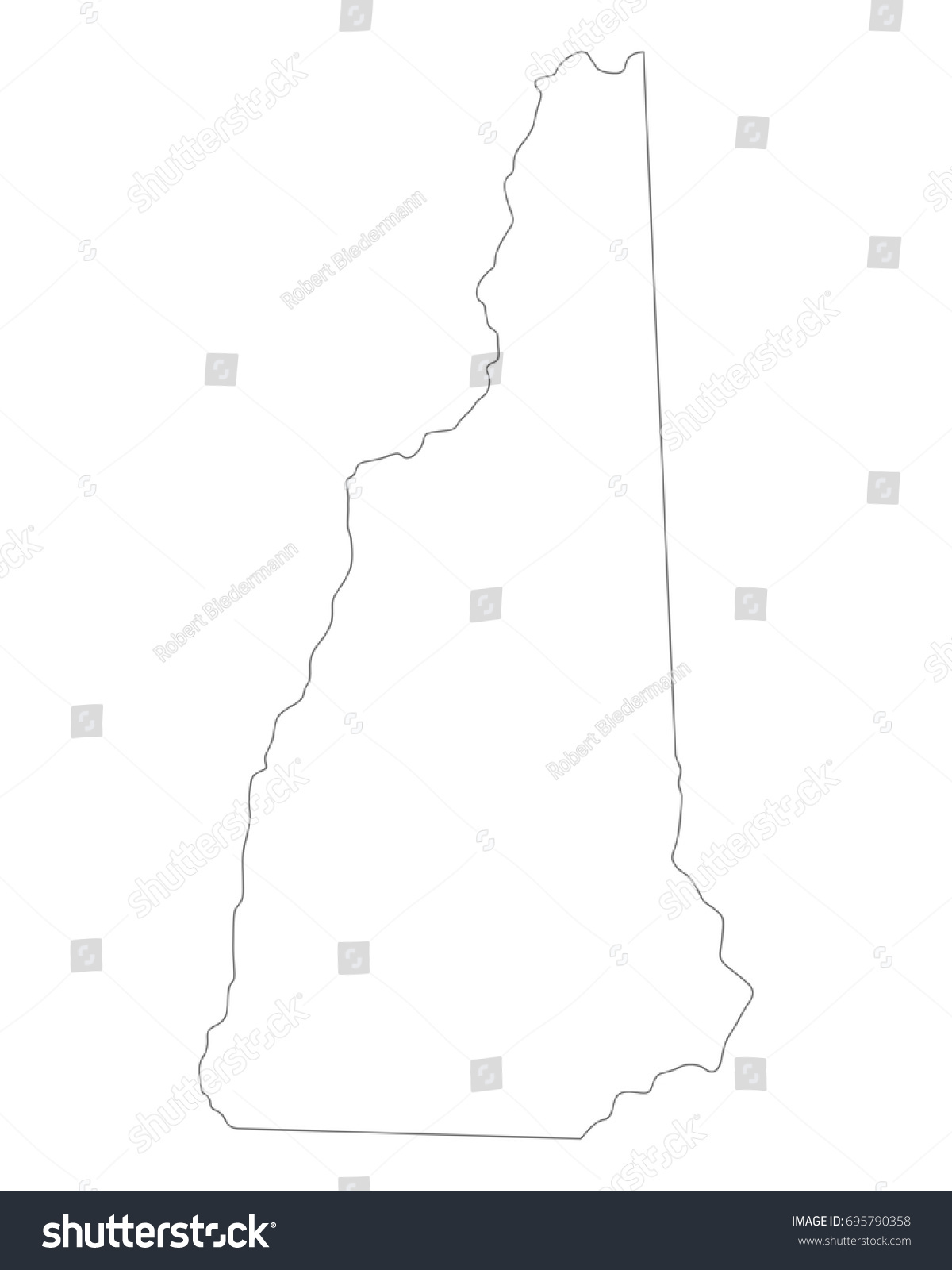 Map of New Hampshire - Royalty Free Stock Vector 695790358 - Avopix.com