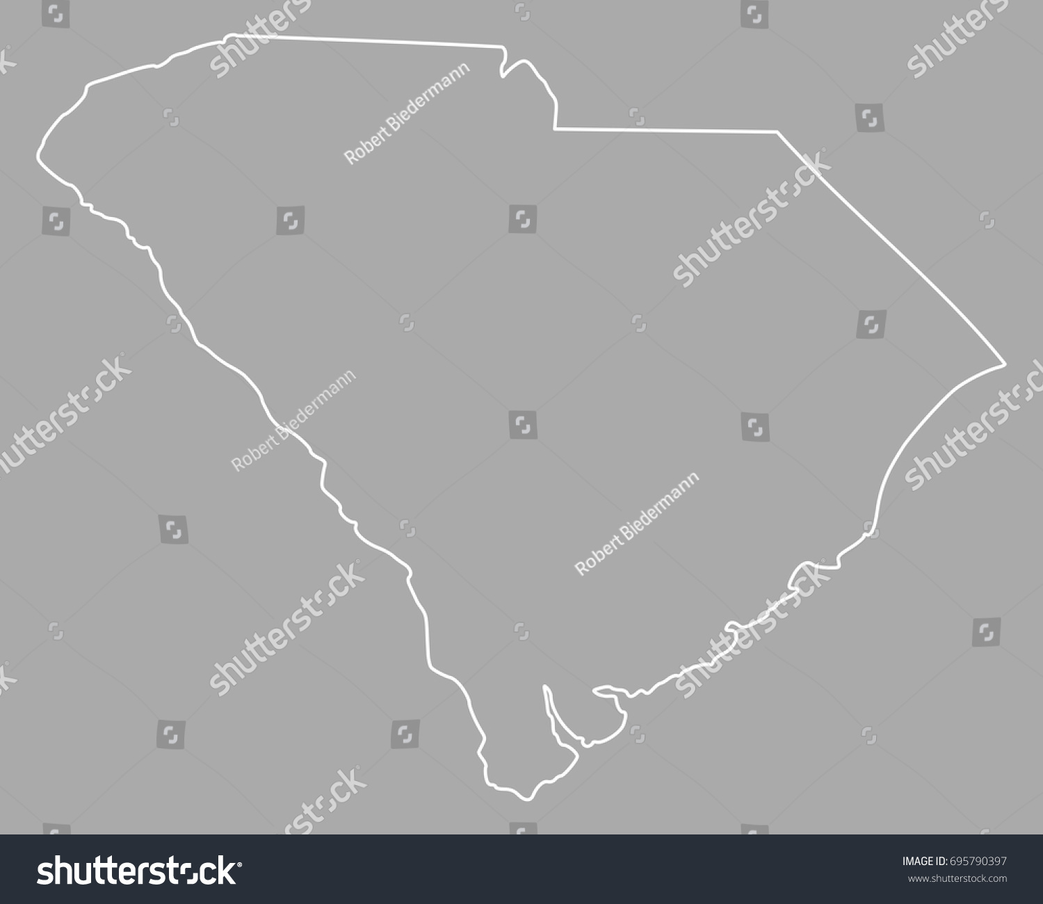 Map of South Carolina - Royalty Free Stock Vector 695790397 - Avopix.com