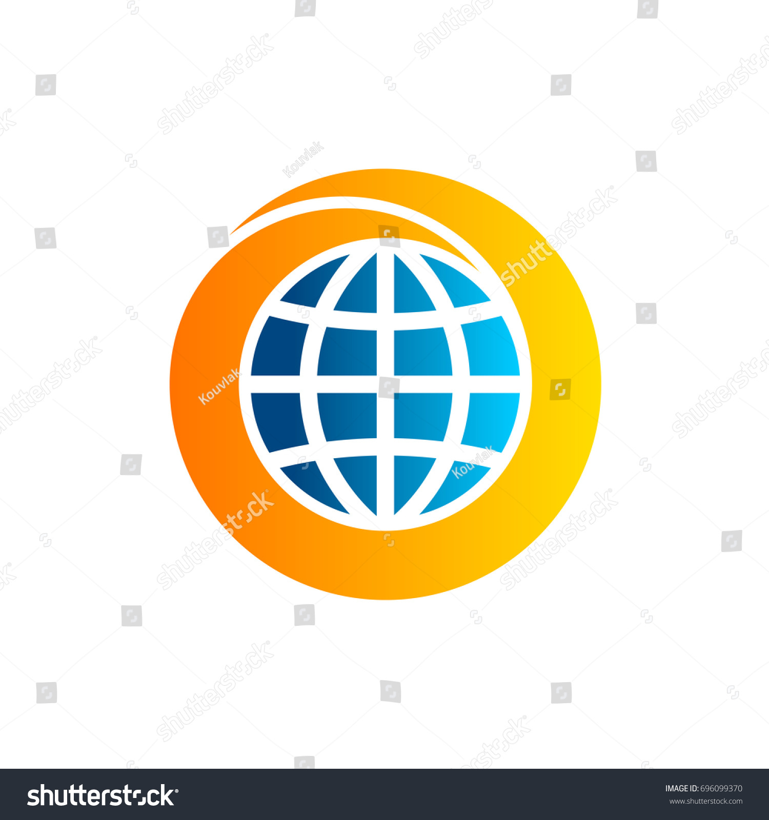 O Letter Globe Logo Template - Royalty Free Stock Vector 696099370 ...