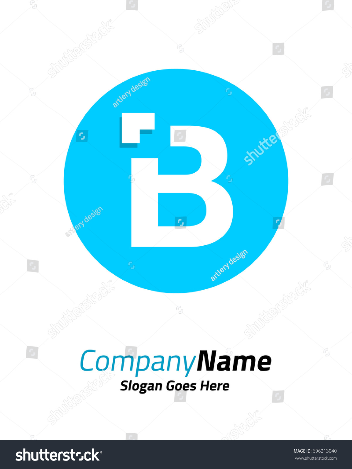 Letter B Initial Logo Circle Template Vector - Royalty Free Stock ...