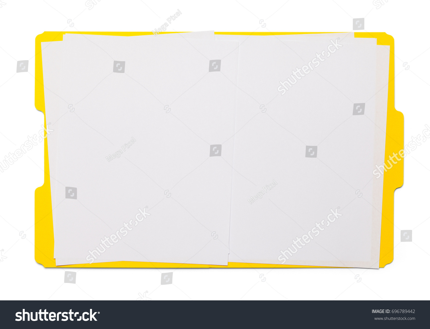 Open Yellow Folder Isolated on White Background. #696789442
