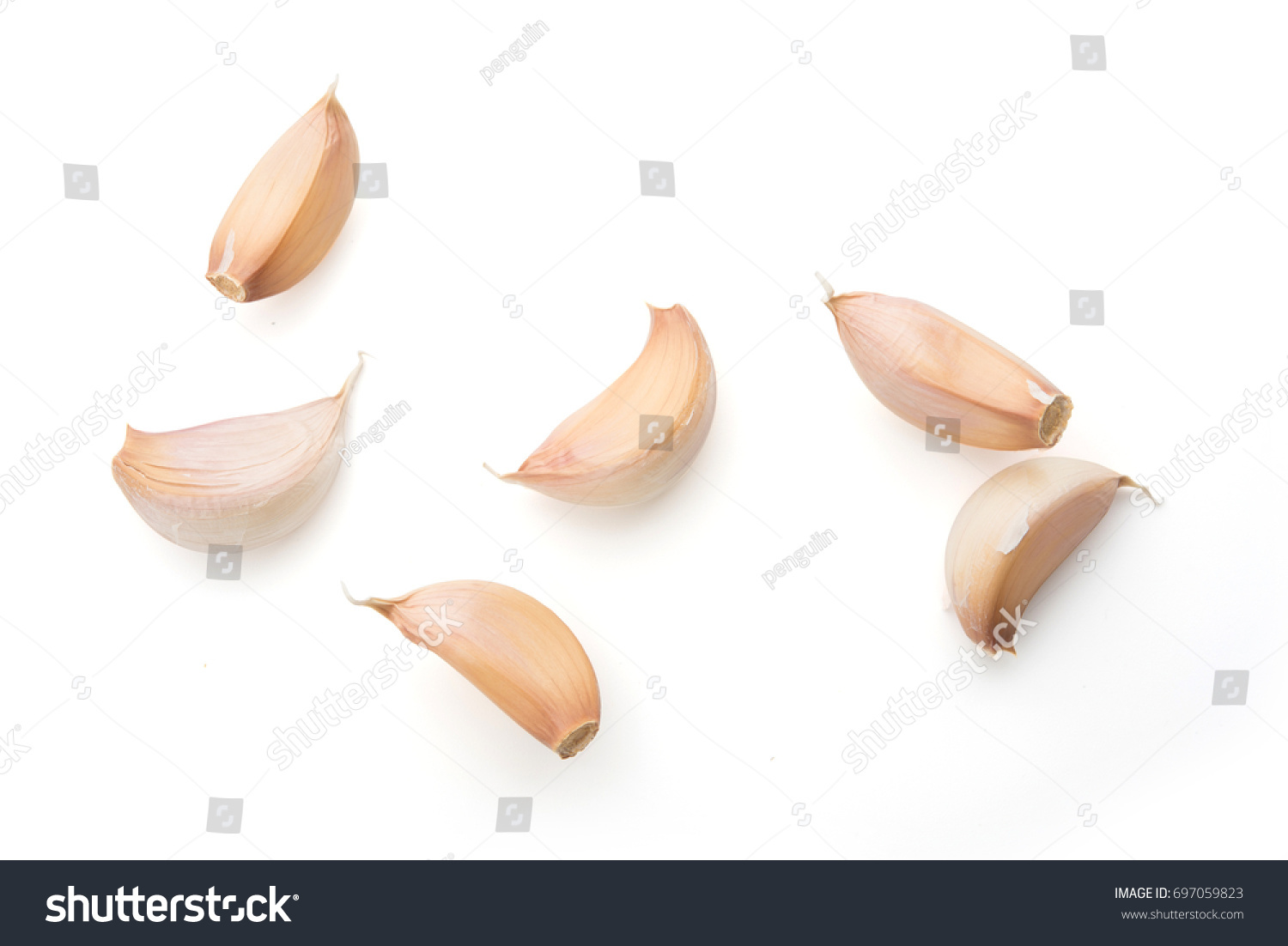 Garlic set isolated on white background #697059823