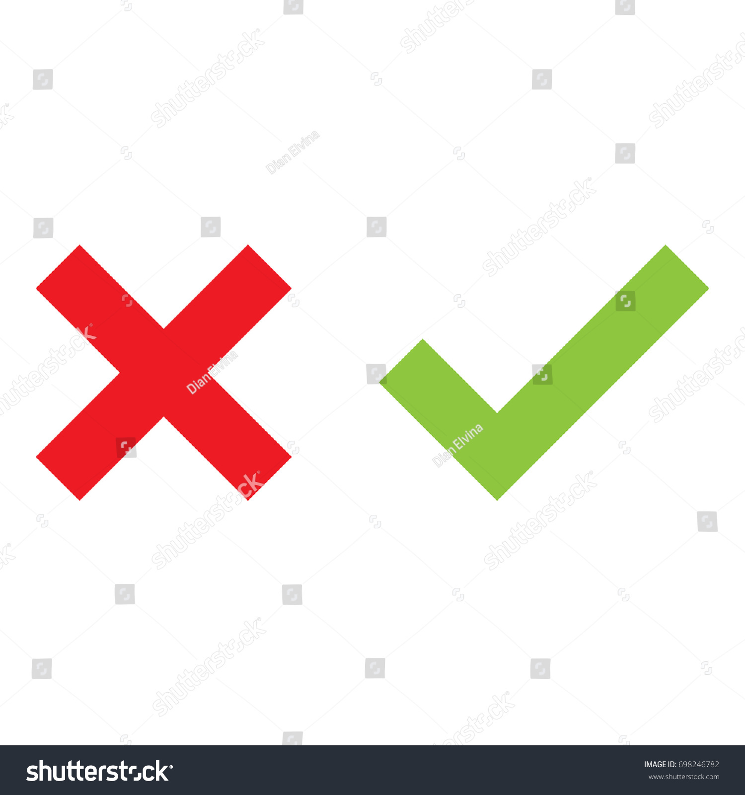 check mark and cross mark isolated vector #698246782