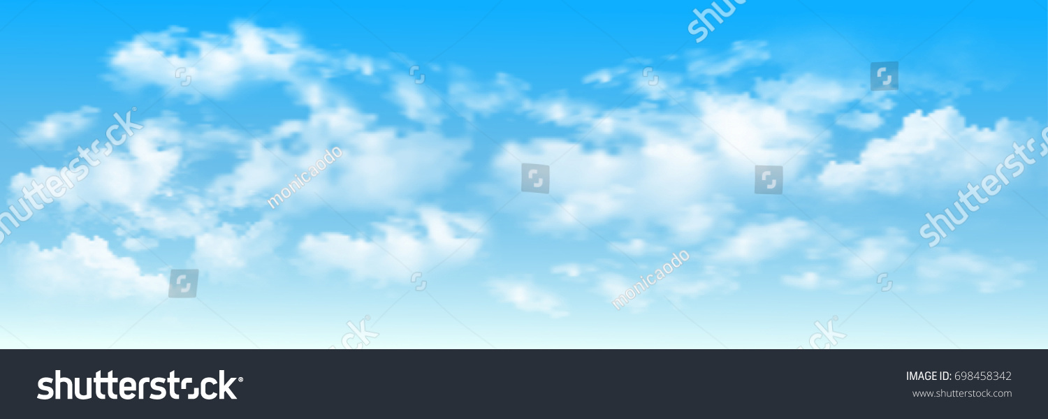 Background with clouds on blue sky. Vector background #698458342
