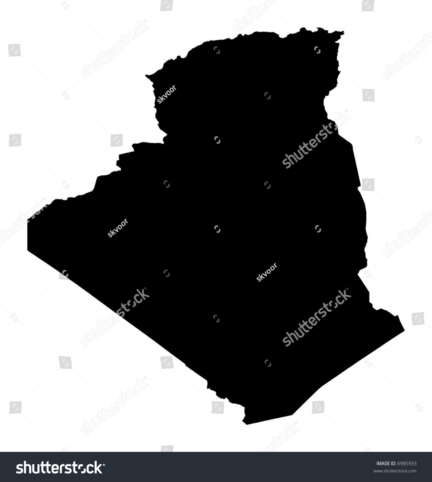 Detailed map of Algeria, black and white. - Royalty Free Stock Photo ...