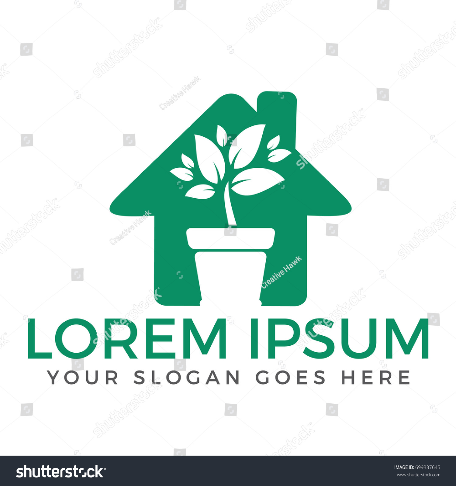 Flower pot and plant logo. Growth vector logo. - Royalty Free Stock ...