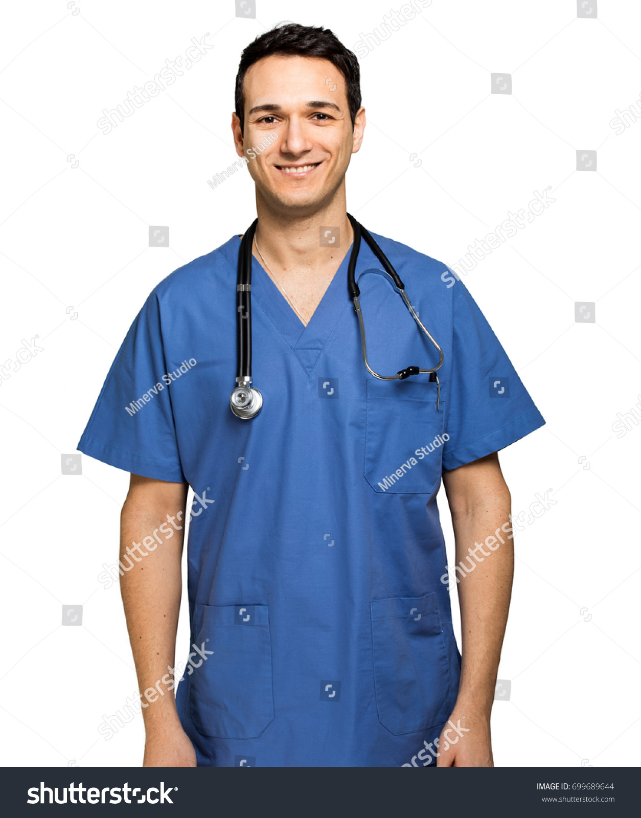 Male nurse isolated on white #699689644