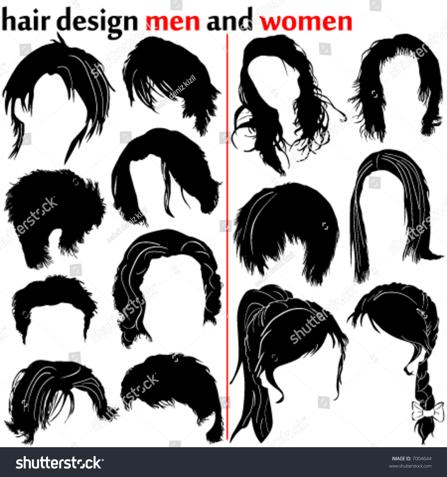 Hair Design Vector Women And Men Stock Photo 7004644 Avopix Com