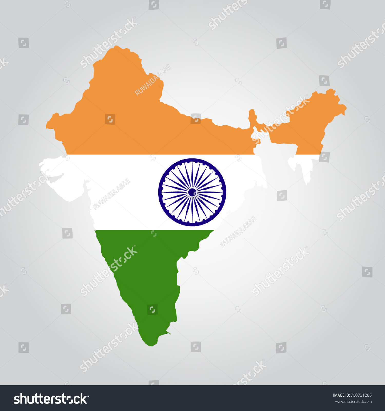 map shape flag of India - Royalty Free Stock Vector 700731286 - Avopix.com