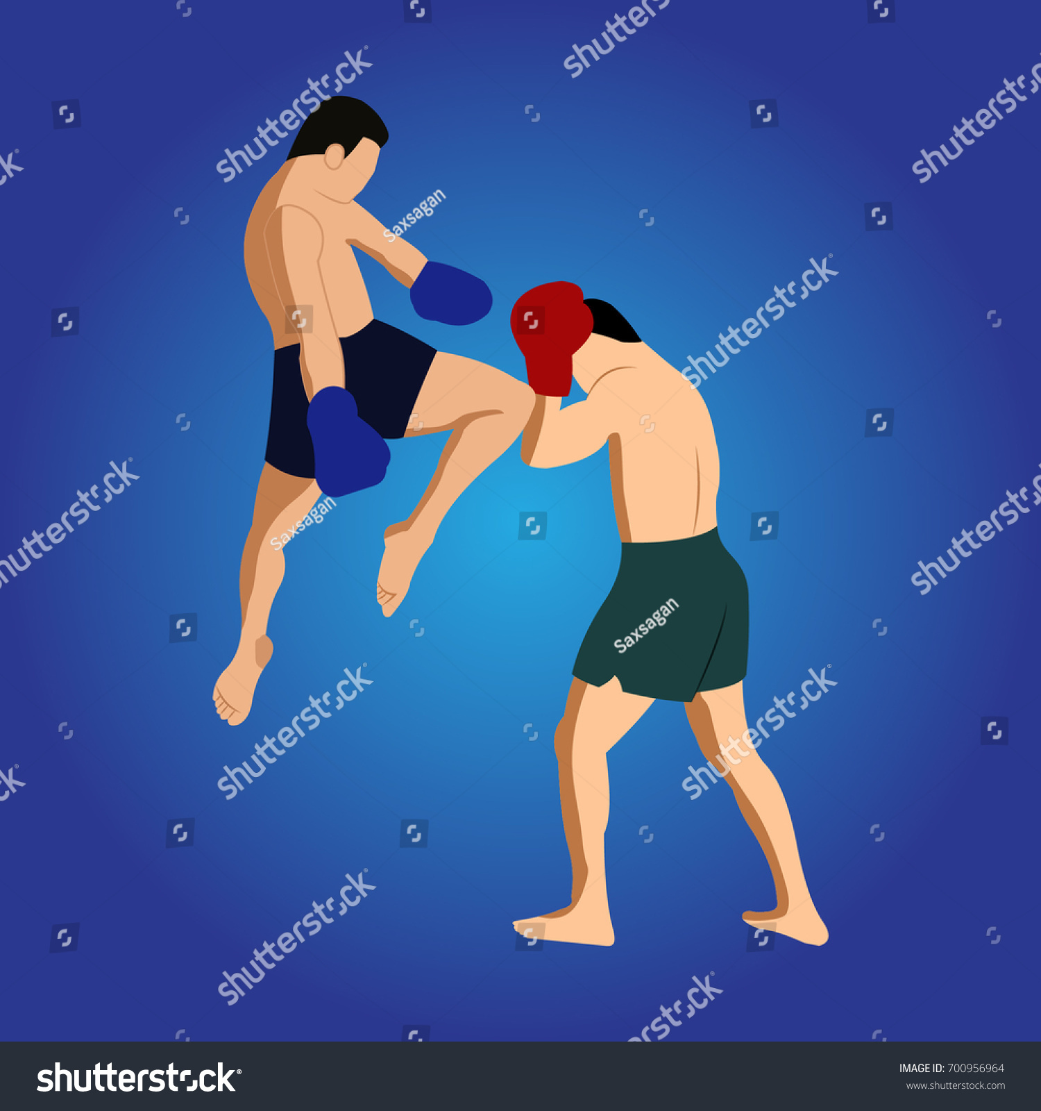 Muay Thai vector, 3D Isometric Athlete. - Royalty Free Stock Vector ...